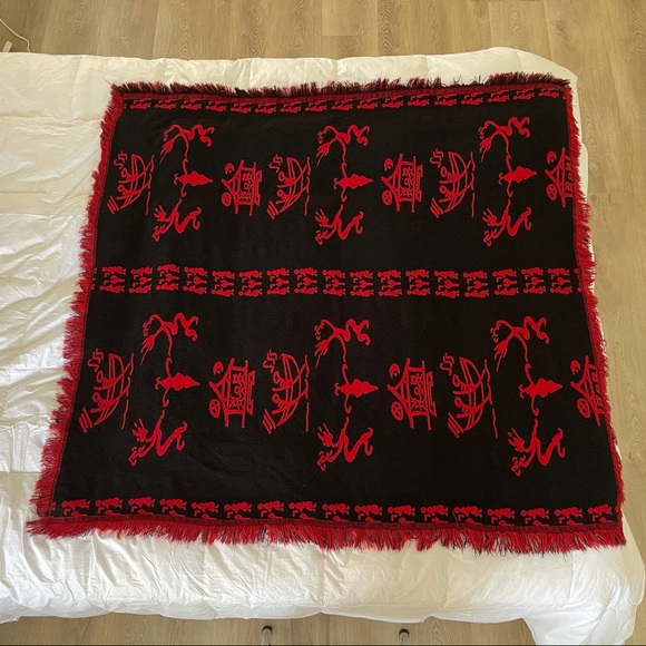 Wool Rayon Blend Scarf Wrap Heavy Reversible L - Picture 12 of 12